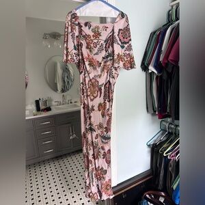 Kachel x Anthropologie Pink Floral Maxi Dress